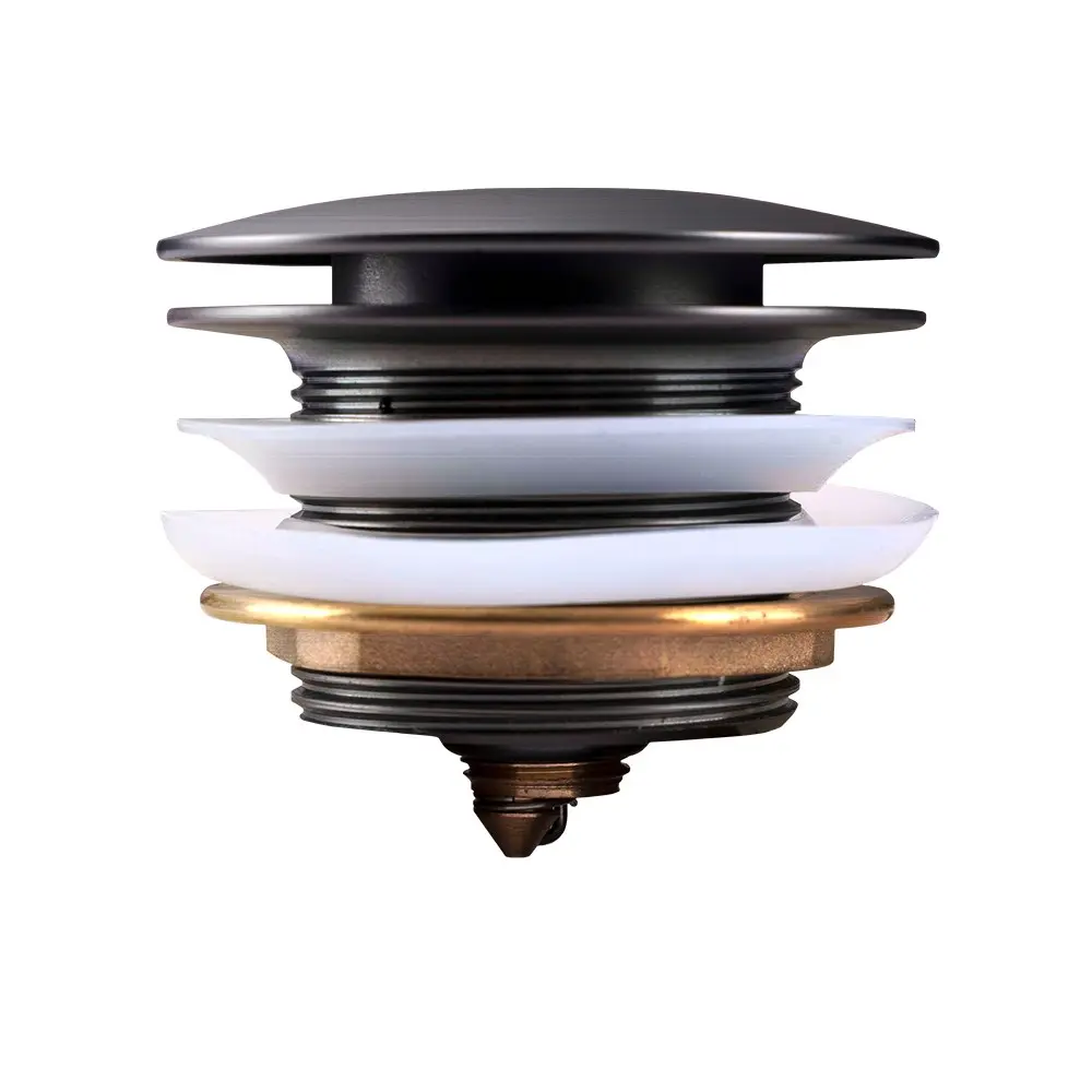 Brushed Gunmetal Bathtub Pop Up Waste No Overflow 