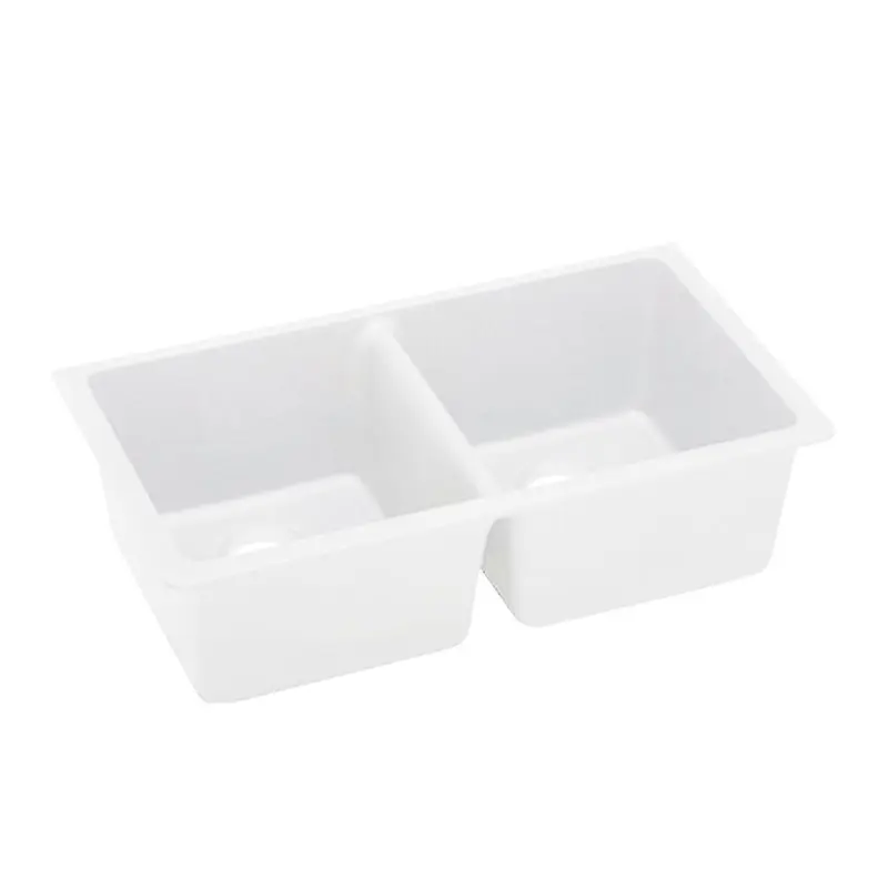 838x476x241mm White Granite Double Bowl Kitchen Sink 