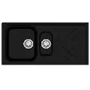 1000X500mm Black Granite 1 & 1/4 Bowl Kitchen Sink 