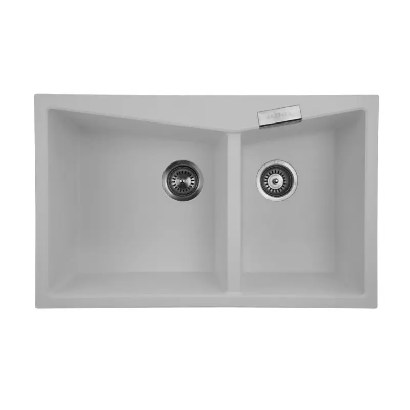 800x500mm White Granite Double Bowl Kitchen Sink 