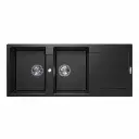 1160x460x200mm Black Granite Double Bowl Kitchen Sink 