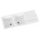 1160x460x200mm White Granite Double Bowl Kitchen Sink 