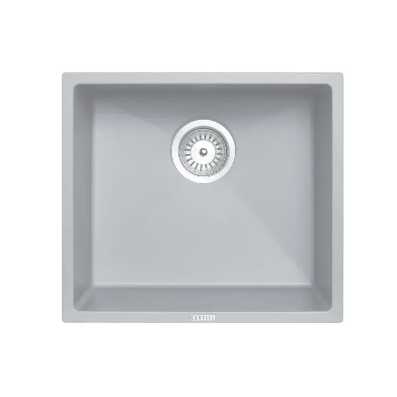 457x406mm Concrete Grey Granite Single Bowl Kitchen Sink 