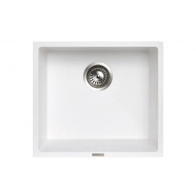 457x406mm White Granite Single Bowl Kitchen Sink 