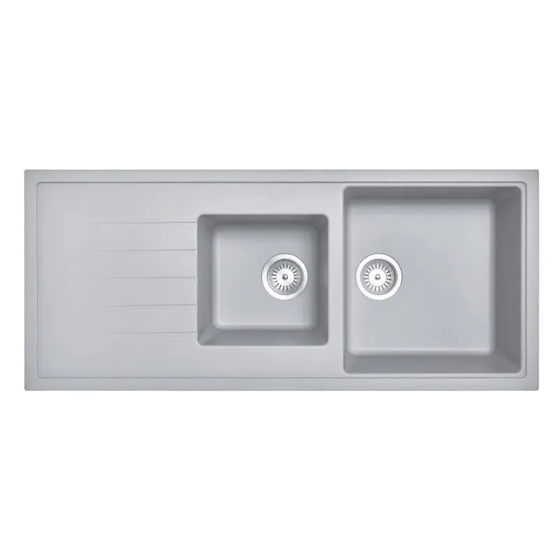 1160x500mm Concrete Grey Granite 1 & 1/2 Bowl Kitchen Sink 