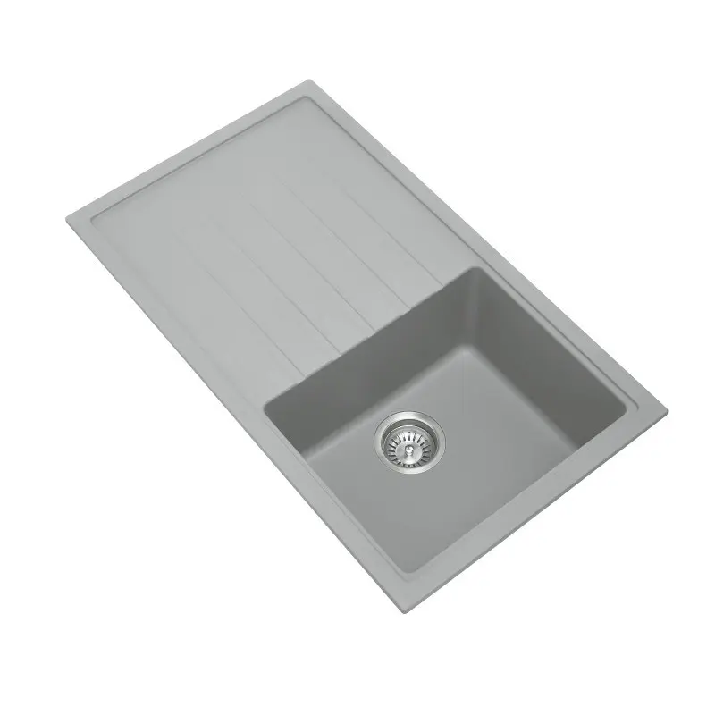 860x500mm Concrete Grey Granite Single Bowl Kitchen Sink 