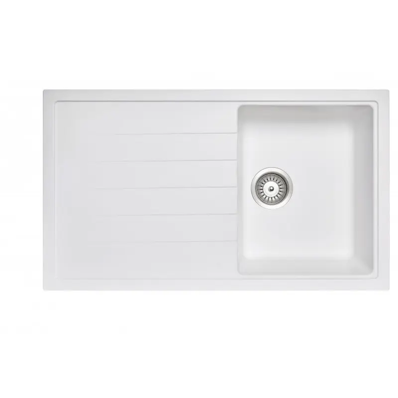 860x500mm White Granite Single Bowl Kitchen Sink 