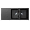 1150x500mm Black Granite Double Bowl Kitchen Sink 