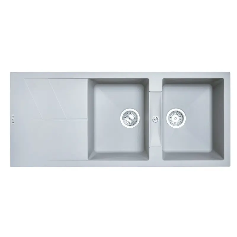 1150x500mm Concrete Grey Granite Double Bowl Kitchen Sink 