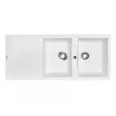 1150x500mm White Granite Double Bowl Kitchen Sink 