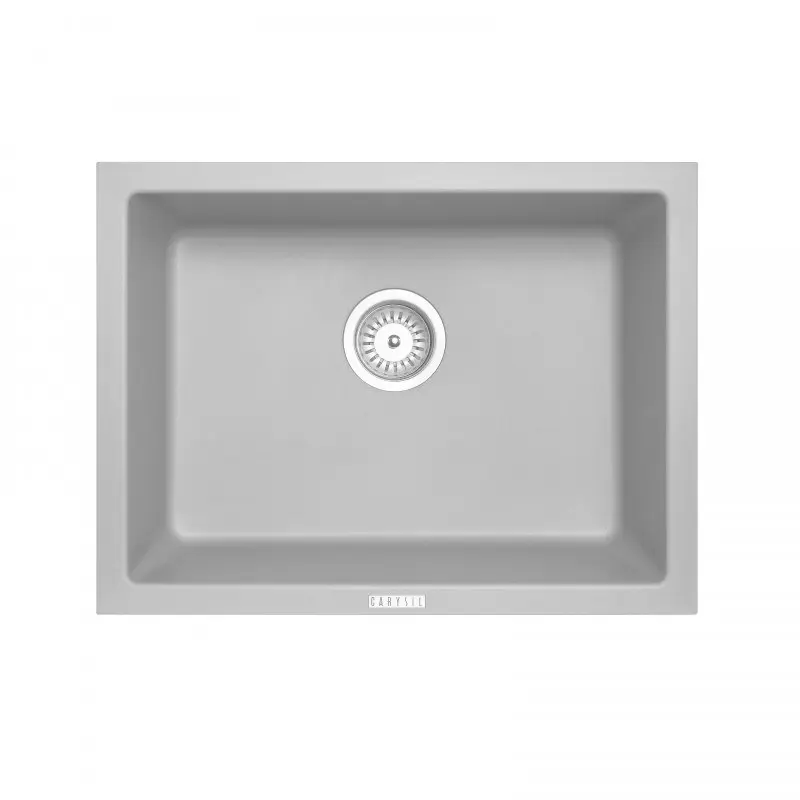610x457mm Carysil Concrete Grey Single Big Bowl Granite Kitchen/Laundry Sink Top/Flush/Under Mount
