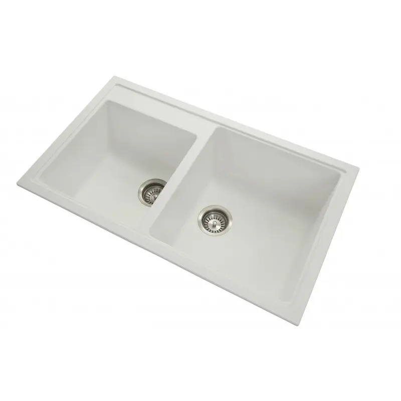 860x500x200mm White Granite 1 & 3/4 Bowl Kitchen Sink 