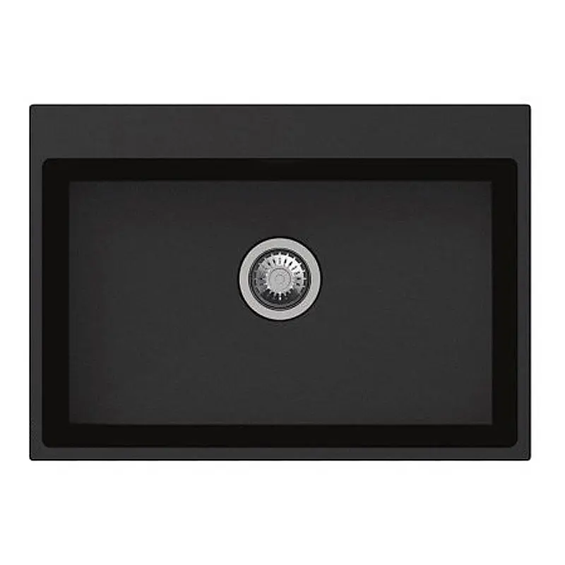 680x500x220mm Black Granite Single Bowl Kitchen Sink 