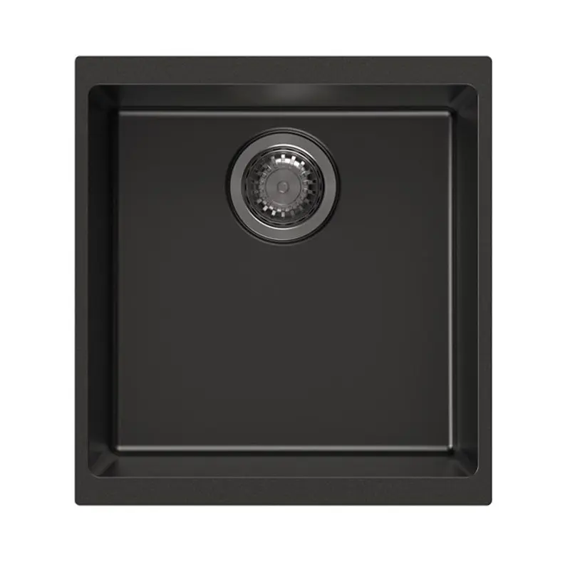 430x460x200mm Black Carysil Enigma N100M Granite Single Bowl Stone Kitchen Sink