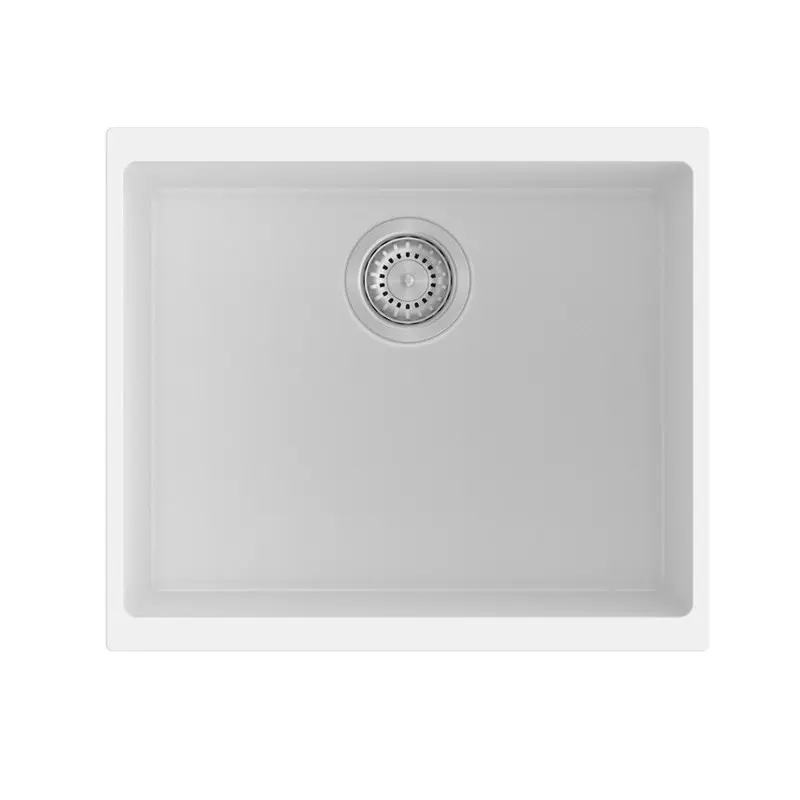 530x460x220mm White Carysil Enigma N100S Granite Single Bowl Stone Kitchen Sink 