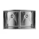 770x450x215mm Chrome Stainless Steel Double Bowl Kitchen Sink