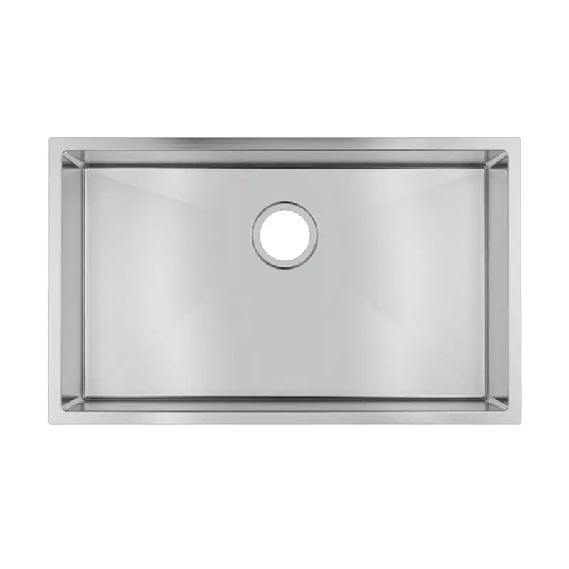 762x457x254mm Chrome Stainless Steel Single Bowl Kitchen Sink 
