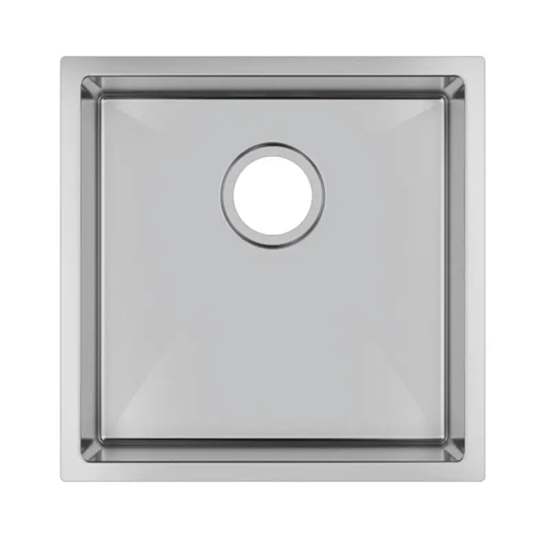 440x440x205mm Chrome Stainless Steel Single Bowl Kitchen Sink 