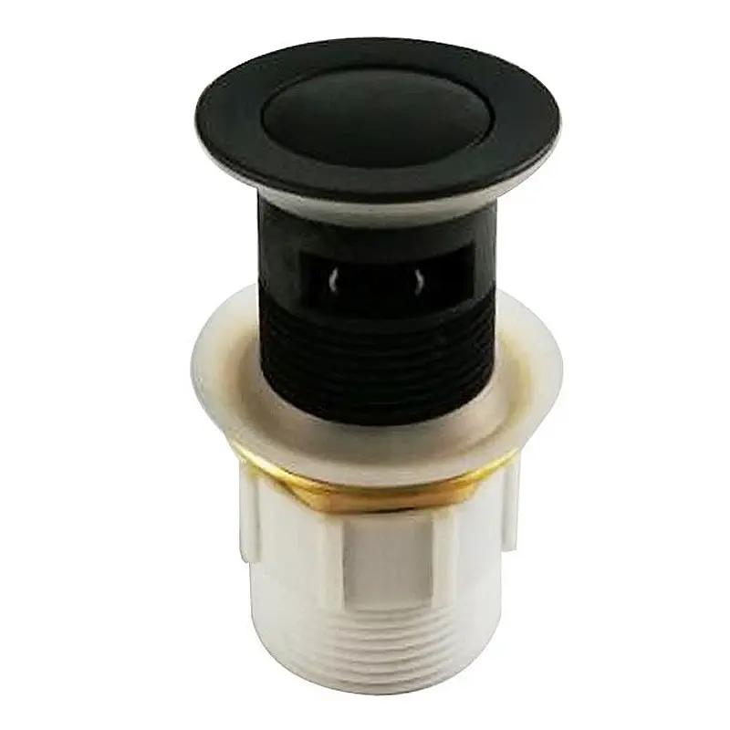 32/40mm Solid Brass Basin Pop Up Waste – Matt Black – Overflow