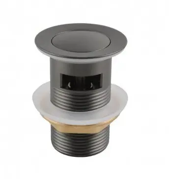 32/40mm Solid Brass Basin Pop Up Waste – Gunmetal– Overflow 