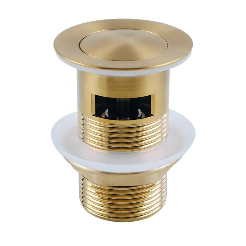 32/40mm Solid Brass Basin Pop Up Waste – Brushed Brass– Overflow 
