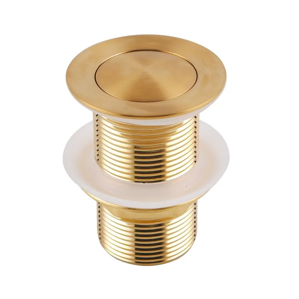 32/40mm Solid Brass Basin Pop Up Waste – Brushed Brass– No Overflow