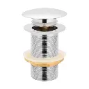 32/40mm Solid Brass Basin Mushroom Pop Up Waste – Chrome – No Overflow