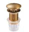 32/40mm Solid Brass Basin Mushroom Pop Up Waste – Brushed Brass– No Overflow
