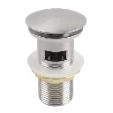 32/40mm Solid Brass Basin Mushroom Pop Up Waste – Brushed Nickel – Overflow