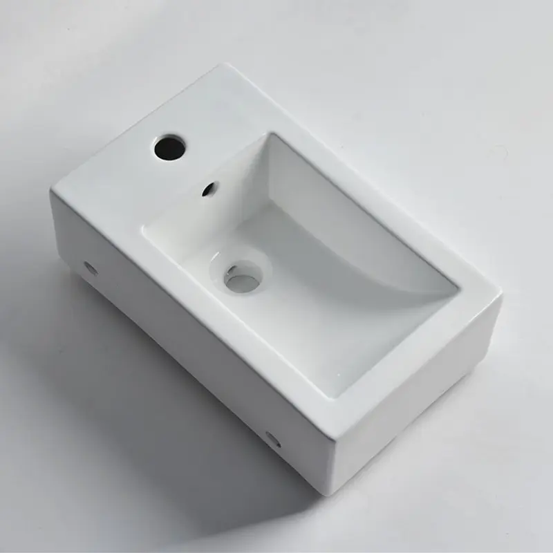 460x280x170mm Gloss White Wall Hung Basin- Left Side Tap Hole