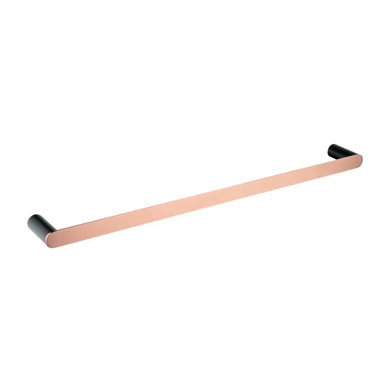 RUSHY - 600mm Black & Rose Gold Single Towel Rail 