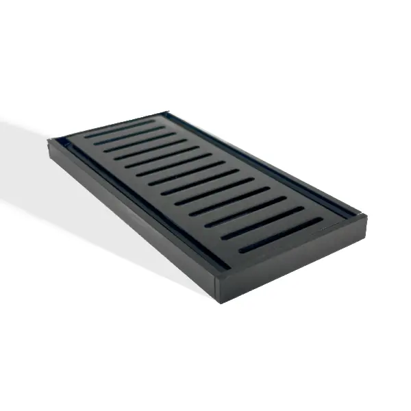 100x100x14mm Brushed Black Ezy Flow Floor Grate 