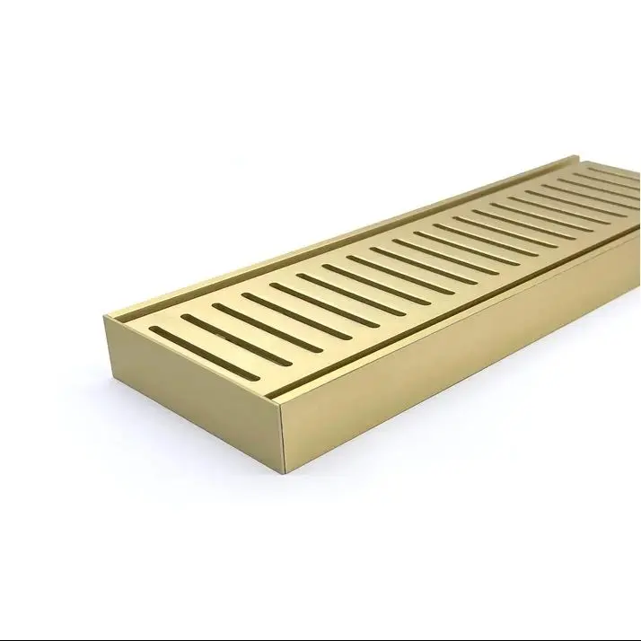 100x100x26mm Brushed Gold Ezy Flow Floor Grate 