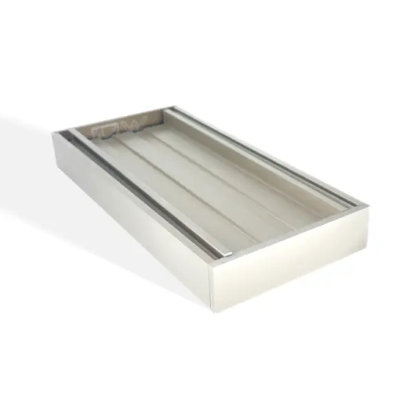 100x100x26mm Brushed Nickel Ezy Flow Tile Insert Grate 