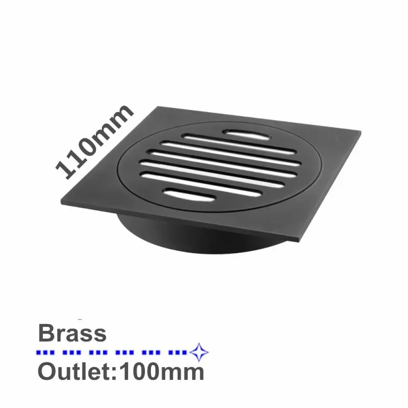110x110mm Black Floor Drain 