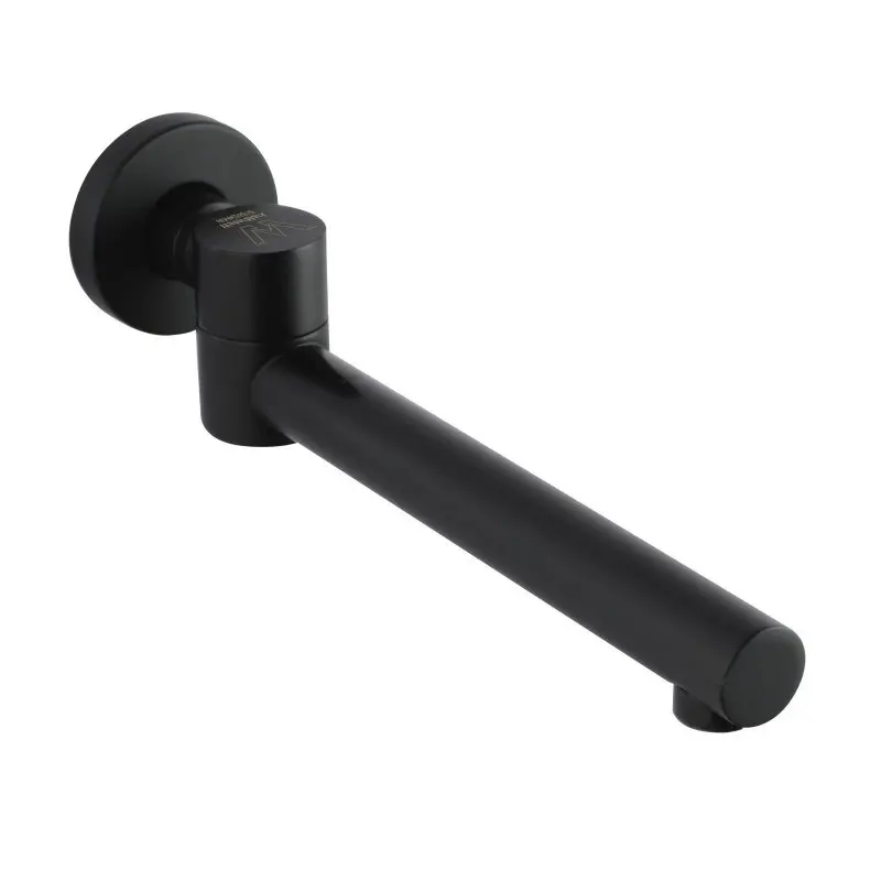 Round Black Bathtub/Basin Swivel Wall Spout