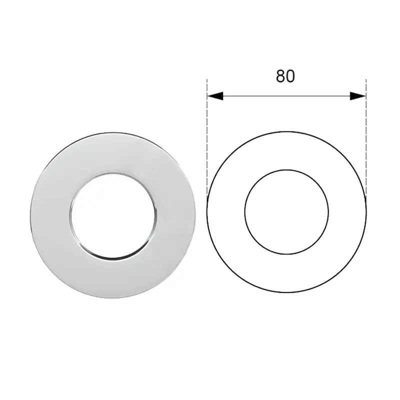Round Chrome Cover Plate 80mm