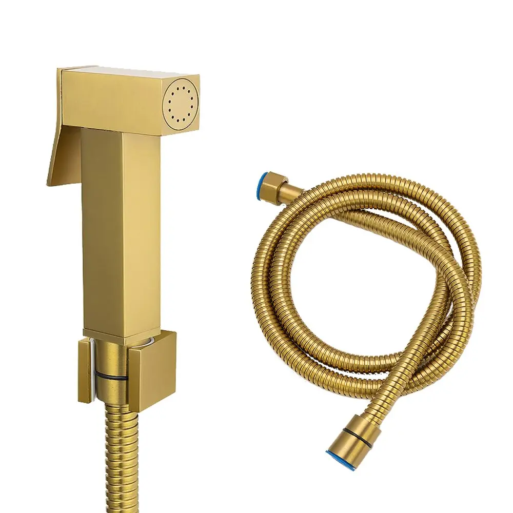Square Brushed Brass Brass Toilet Bidet