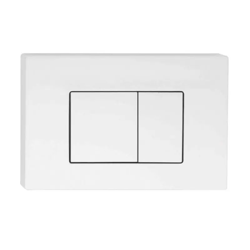 R & T White ABS Push Plate (Square Button) 