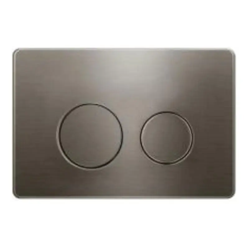 R & T Gun Metal Grey ABS Push Plate (Round Button) 