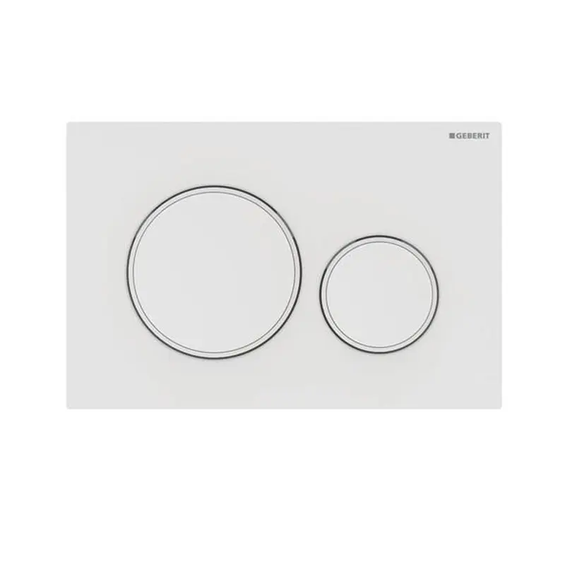 Sigma20 Matte White with White Trim ABS Dual Flush/Access Plate (Round Button) 