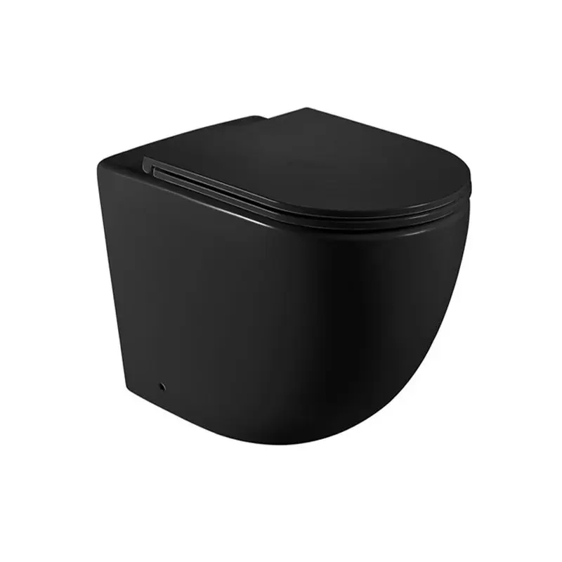 RAUL99-MB 570*360*410mm Matte Black Rimless Flushing Wall Faced Floor Pan 