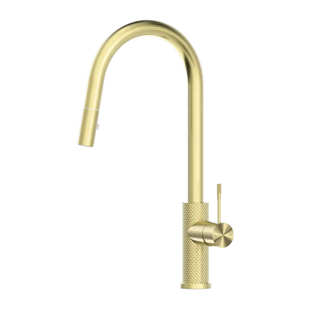 OPAL PULL OUT SINK MIXER WITH VEGIE SPRAY FUNCTION BRUSHED GOLD 