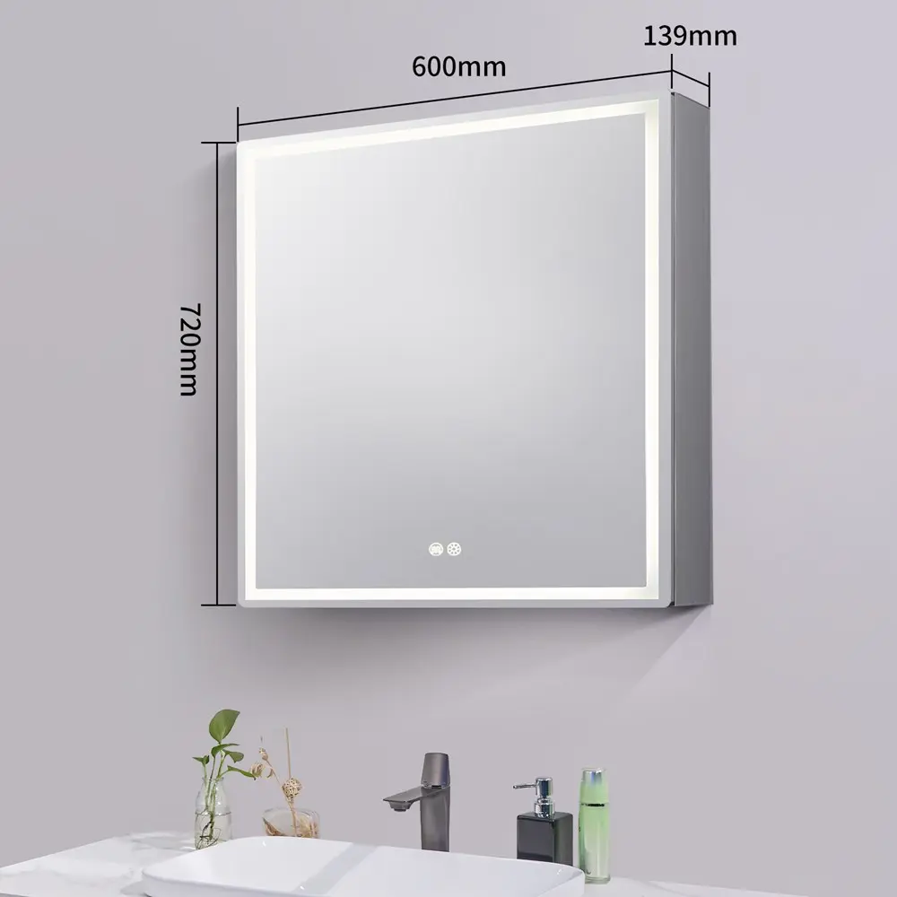 600x720x139mm LED Shaving Cabinet 