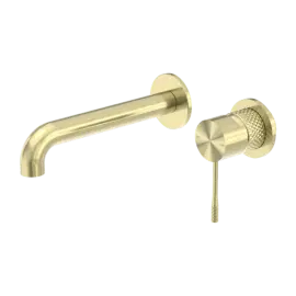 OPAL WALL BASIN/BATH MIXER SEPARATE BACK PLATE 260MM BRUSHED GOLD 