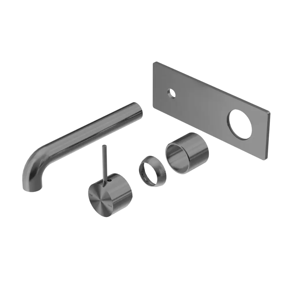 MECCA WALL BASIN/BATH MIXER HANDLE UP 185MM TRIM KITS ONLY GUN METAL