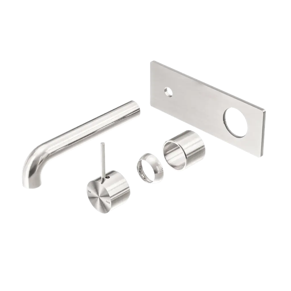 MECCA WALL BASIN/BATH MIXER HANDLE UP 230MM TRIM KITS ONLY BRUSHED NICKEL