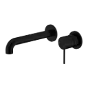 MECCA MATTE BLACK WALL BASIN/BATH MIXER SEPARATE BACK PLATE 230MM