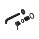 MECCA MATTE BLACK WALL BASIN/BATH MIXER SEPARATE BACK PLATE 230MM TRIM KITS ONLY