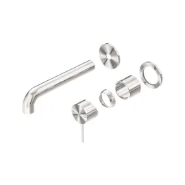 MECCA BRUSHED NICKEL WALL BASIN/BATH MIXER SEPARATE BACK PLATE 230MM TRIM KITS ONLY